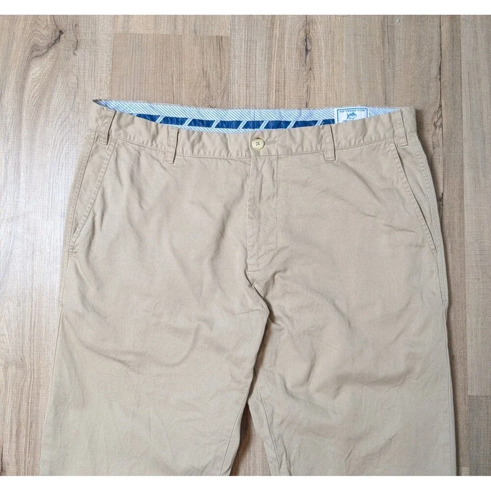 Southern Tide Size 38X33 Pants Skipjack Classic Fit Cotton Blend Khakis Chino - Picture 4 of 12